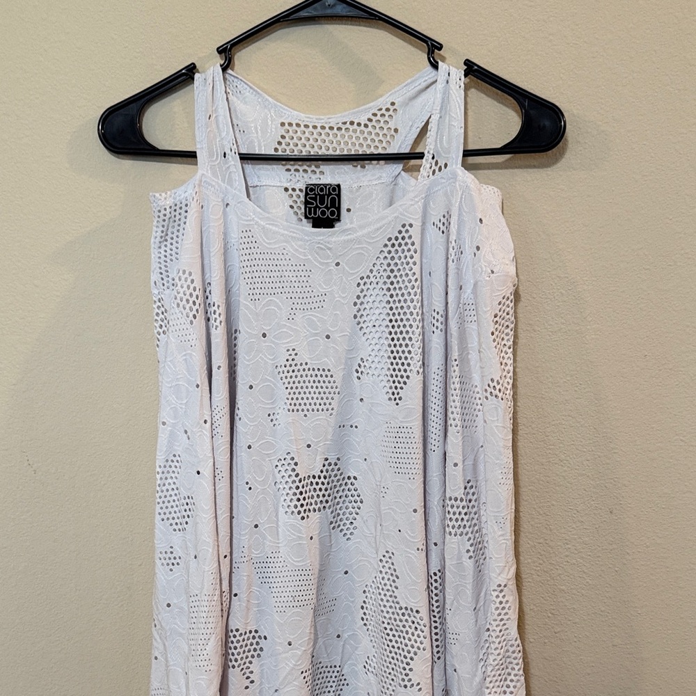 Clara Sun Woo White Eyelet Tank Top